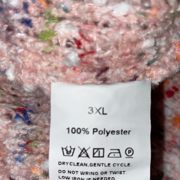 Pink Speckled Oversized Crewneck Sweater Size 3X - Picture 2 of 3